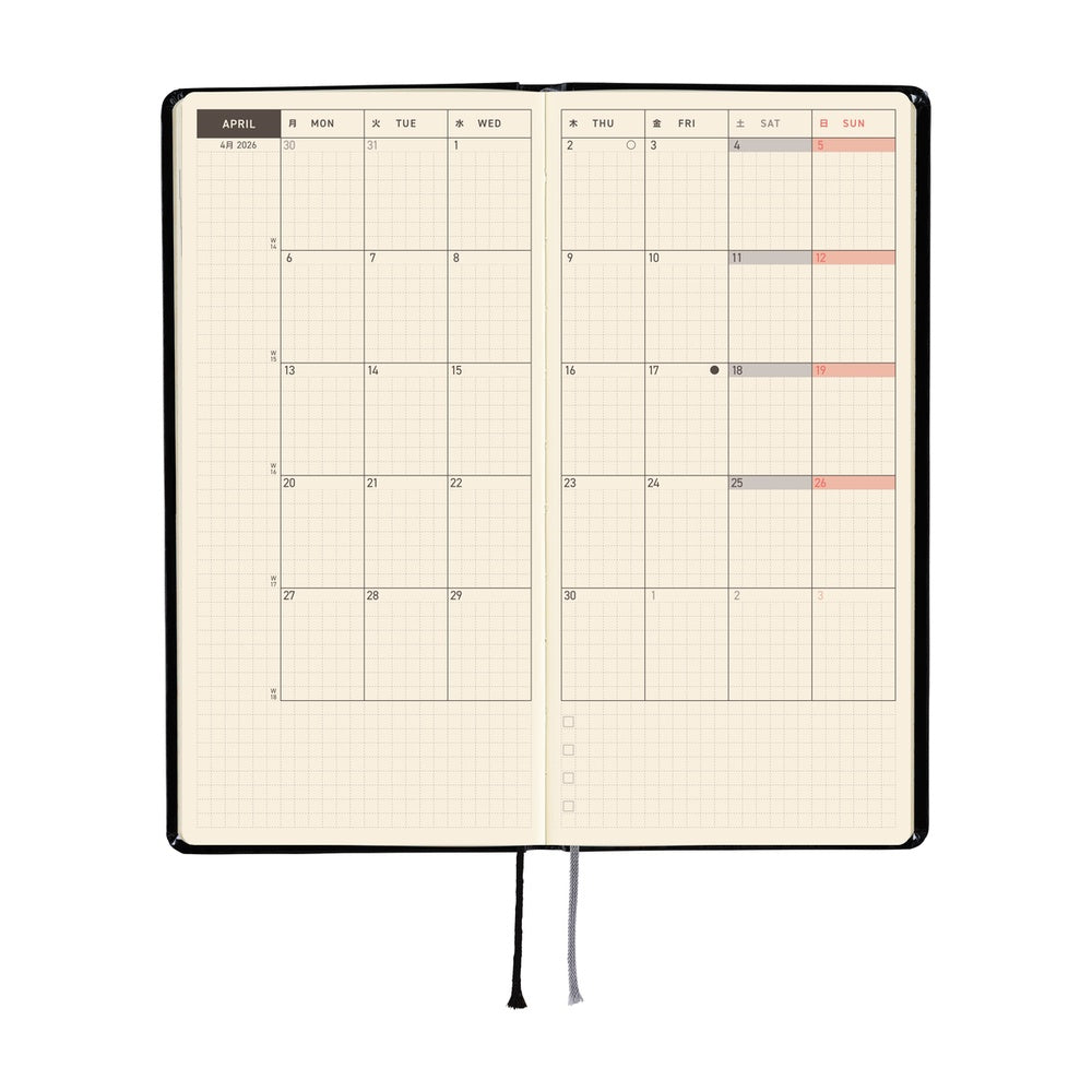 Hobonichi Weeks English Tall &  Slim- Yumi Kitagishi- White Cat’s Daily Life