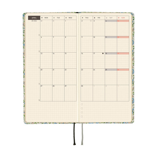 Hobonichi Weeks English Tall & Slim Liberty Fabric- Sasha Kiora