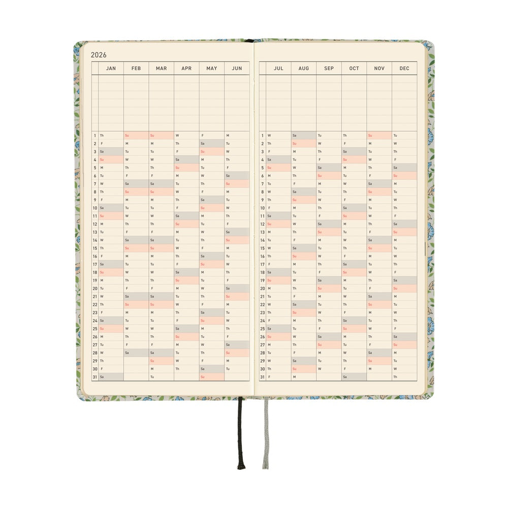 Hobonichi Weeks English Tall & Slim Liberty Fabric- Sasha Kiora