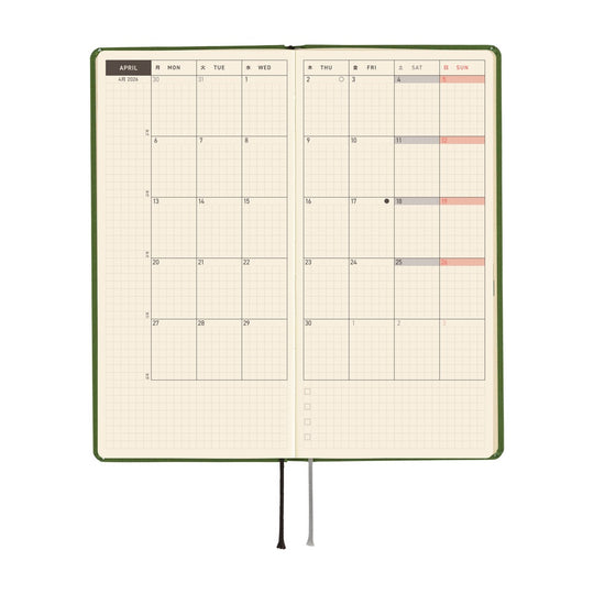 Hobonichi Weeks Mega English Tall & Slim Colours- Antique Green