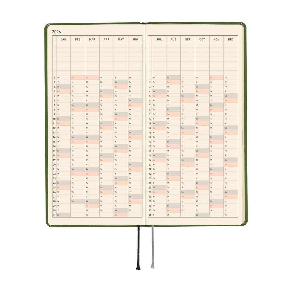 Hobonichi Weeks Mega English Tall & Slim Colours- Antique Green