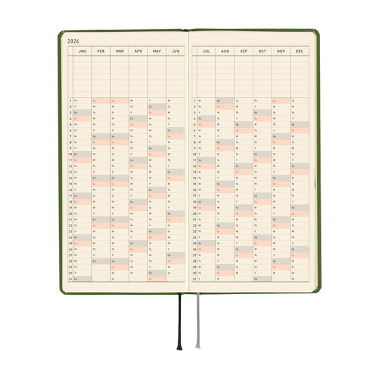 Hobonichi Weeks Mega English Tall & Slim Colours- Antique Green
