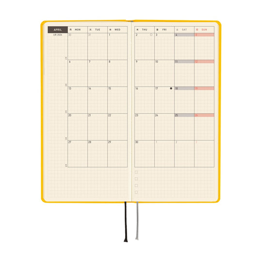 Hobonichi Weeks Mega English Tall & Slim Colours- Full Moon Yellow