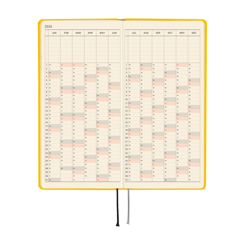 Hobonichi Weeks Mega English Tall & Slim Colours- Full Moon Yellow