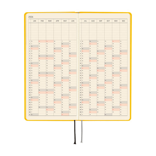 Hobonichi Weeks Mega English Tall & Slim Colours- Full Moon Yellow