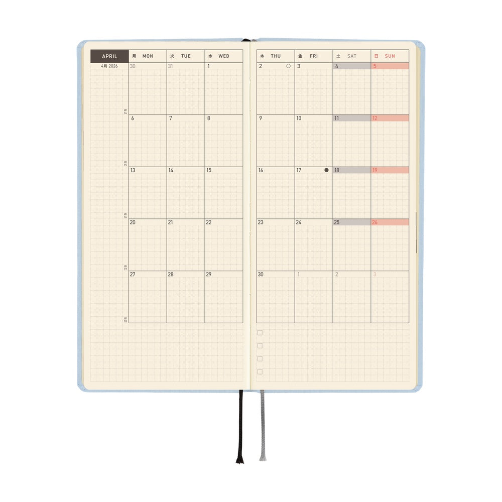 Hobonichi Weeks Mega English Tall & Slim Colours-Sky Mist