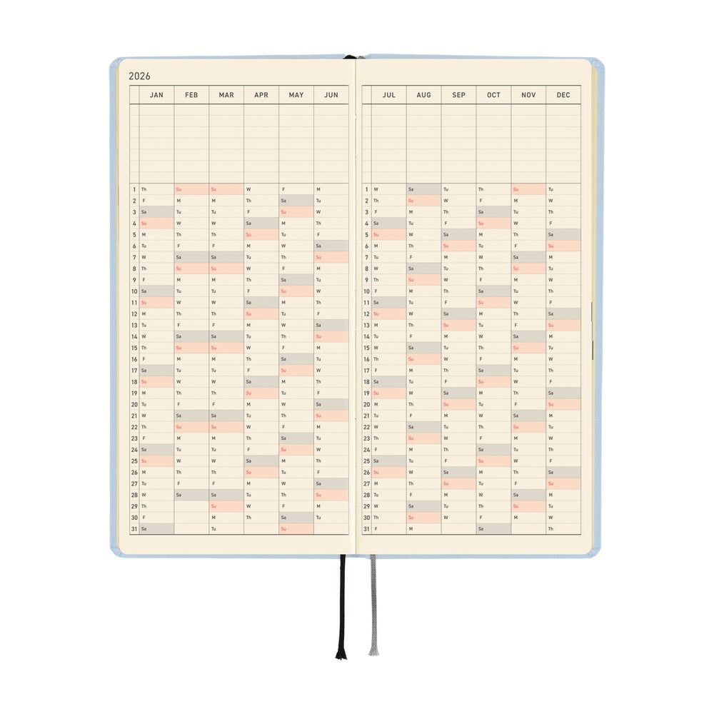 Hobonichi Weeks Mega English Tall & Slim Colours-Sky Mist