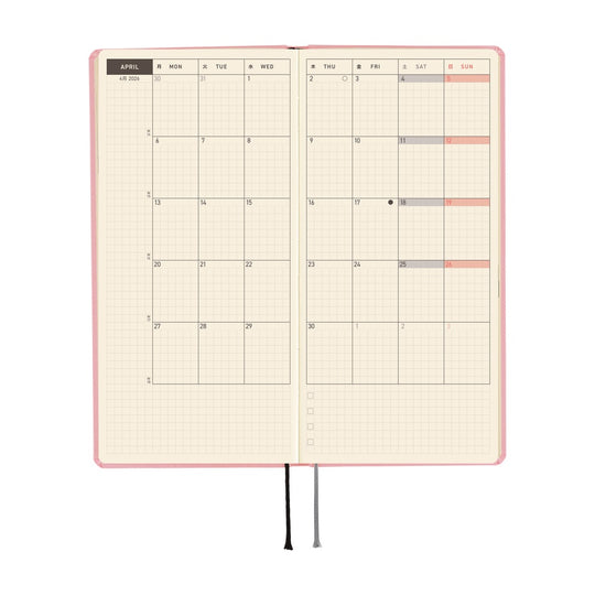 Hobonichi Weeks Mega English Tall & Slim Colours- Strawberry Milk