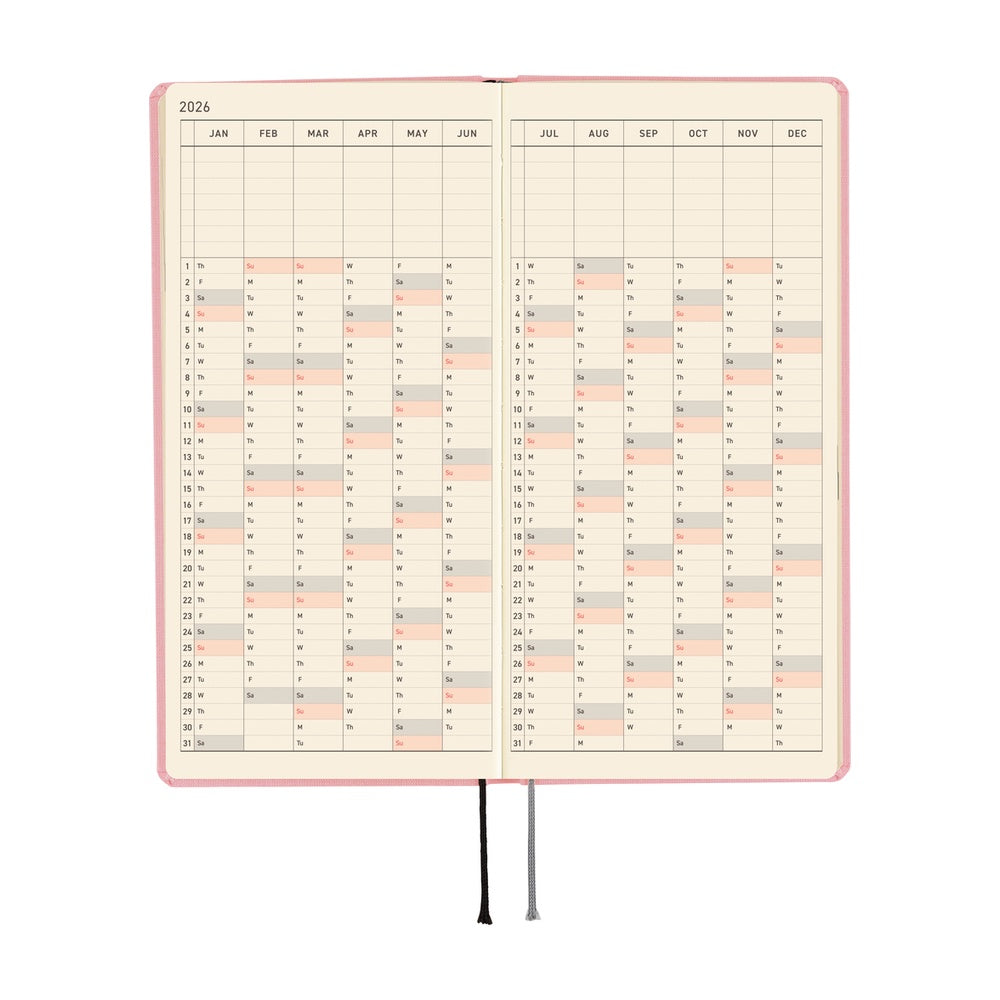 Hobonichi Weeks Mega English Tall & Slim Colours- Strawberry Milk