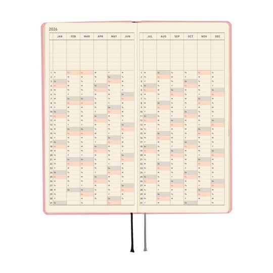 Hobonichi Weeks Mega English Tall & Slim Colours- Strawberry Milk