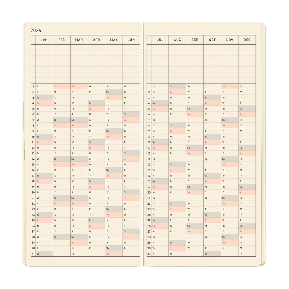 Hobonichi Weeks Mega English Tall & Slim Sneaker- Indigo Black