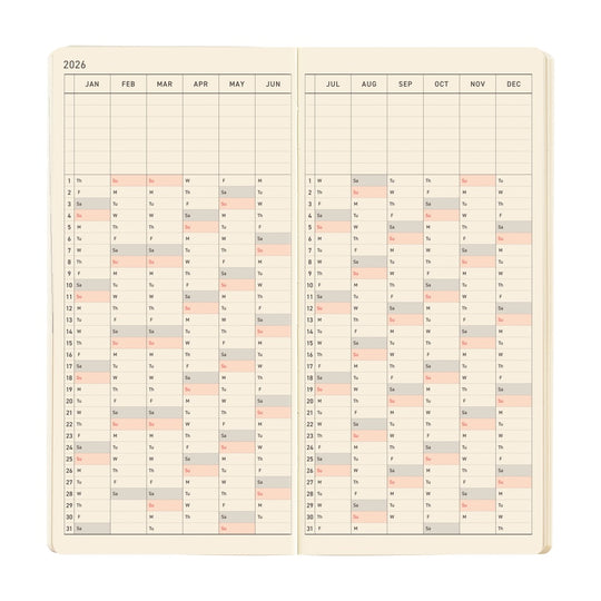 Hobonichi Weeks Mega English Tall & Slim Sneaker Tomato Red