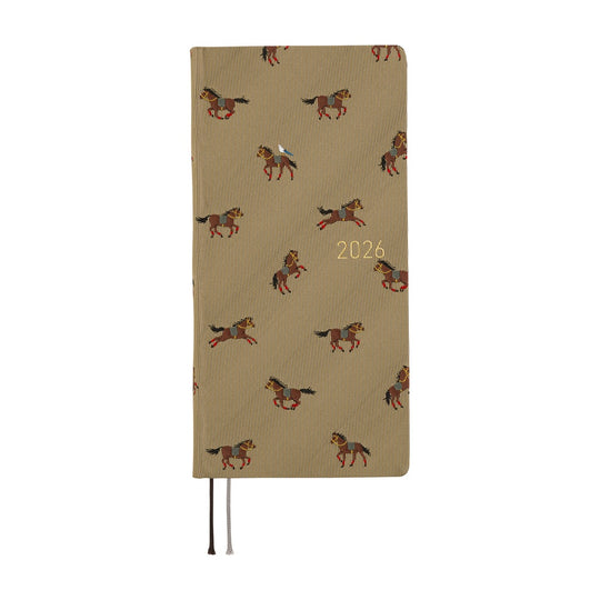 Hobonichi Weeks Mega English Tall & Slim-  Bow & Tie: Galloping Horses