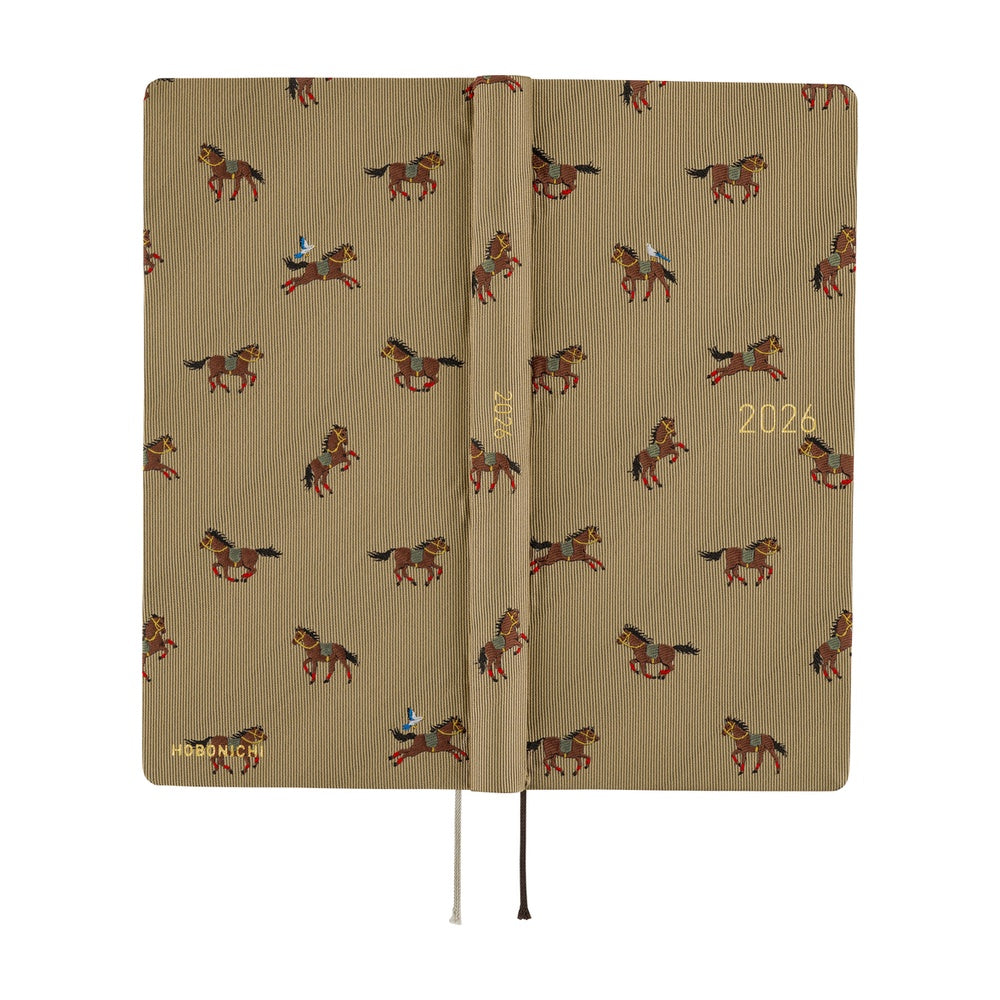 Hobonichi Weeks Mega English Tall & Slim-  Bow & Tie: Galloping Horses