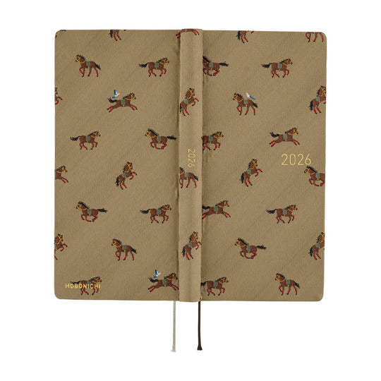Hobonichi Weeks Mega English Tall & Slim-  Bow & Tie: Galloping Horses