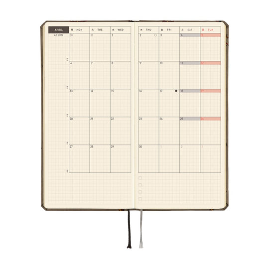 Hobonichi Weeks Mega English Tall & Slim-  Bow & Tie: Galloping Horses