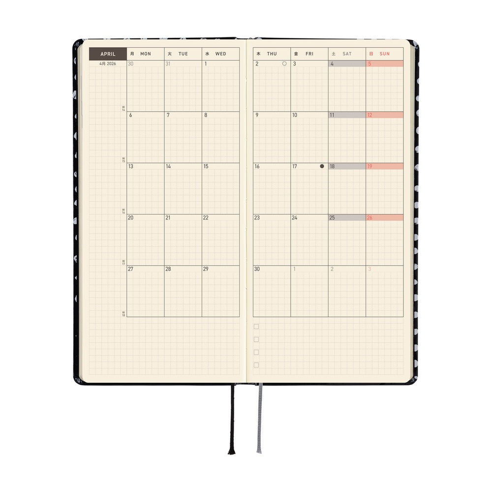 Hobonichi Weeks English Tall & Slim Makato Matsubayashi- Dot
