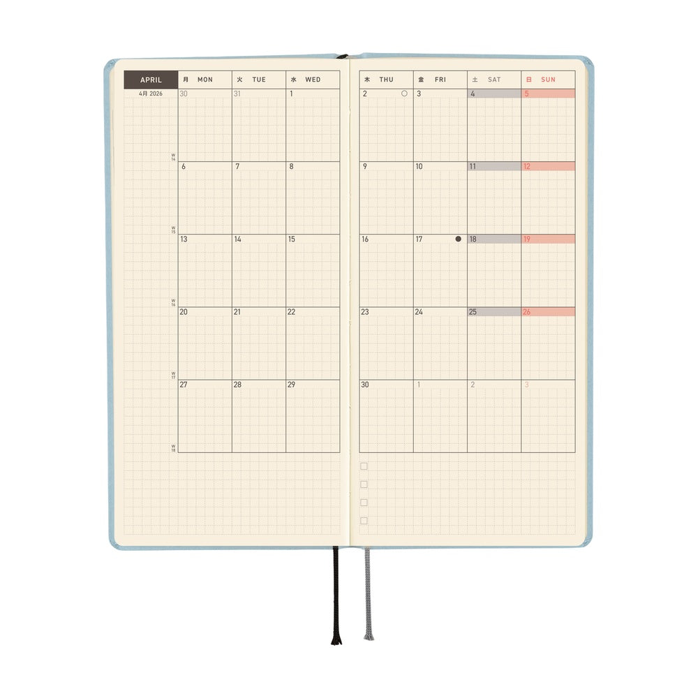 Hobonichi Weeks English Tall & Slim Paper Series- Sky