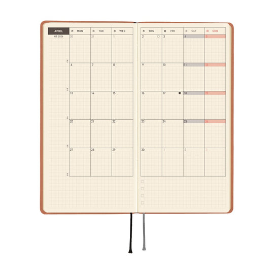 Hobonichi Weeks English Tall & Slim Smooth- Milk Cocoa