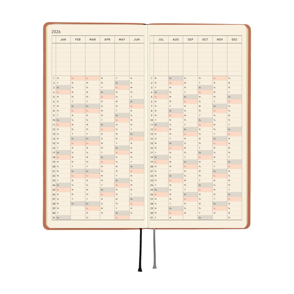 Hobonichi Weeks English Tall & Slim Smooth- Milk Cocoa