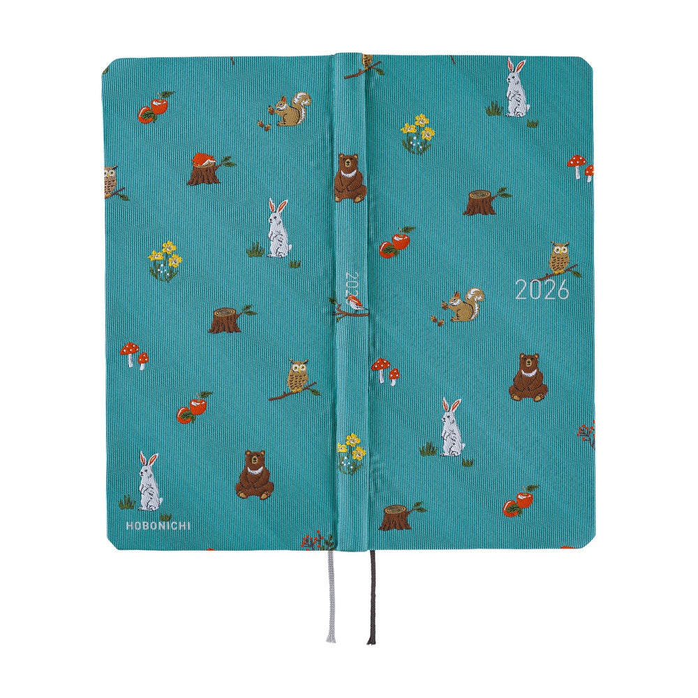 Hobonichi Weeks English Tall & Slim Bow & Tie- In the Forest
