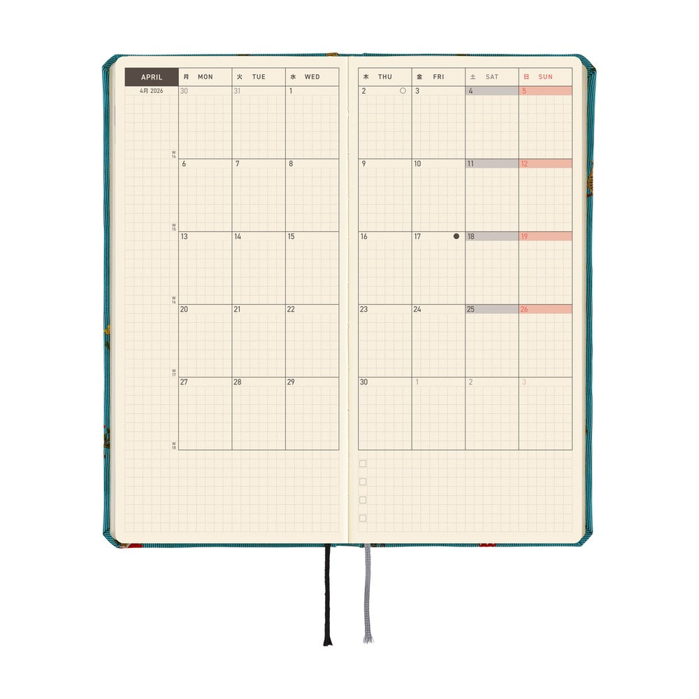 Hobonichi Weeks English Tall & Slim Bow & Tie- In the Forest