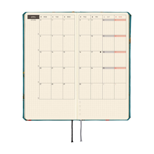 Hobonichi Weeks English Tall & Slim Bow & Tie- In the Forest