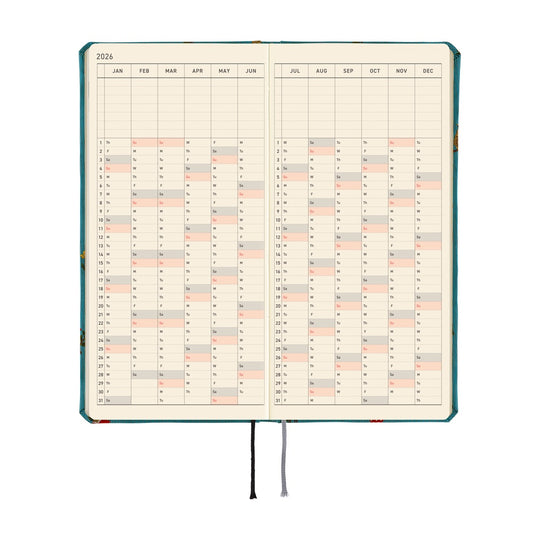 Hobonichi Weeks English Tall & Slim Bow & Tie- In the Forest