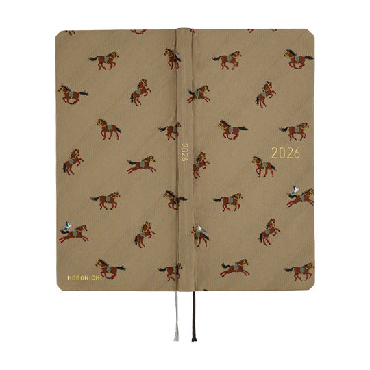 Hobonichi Weeks English Tall & Slim Bow & Tie- Galloping Horses