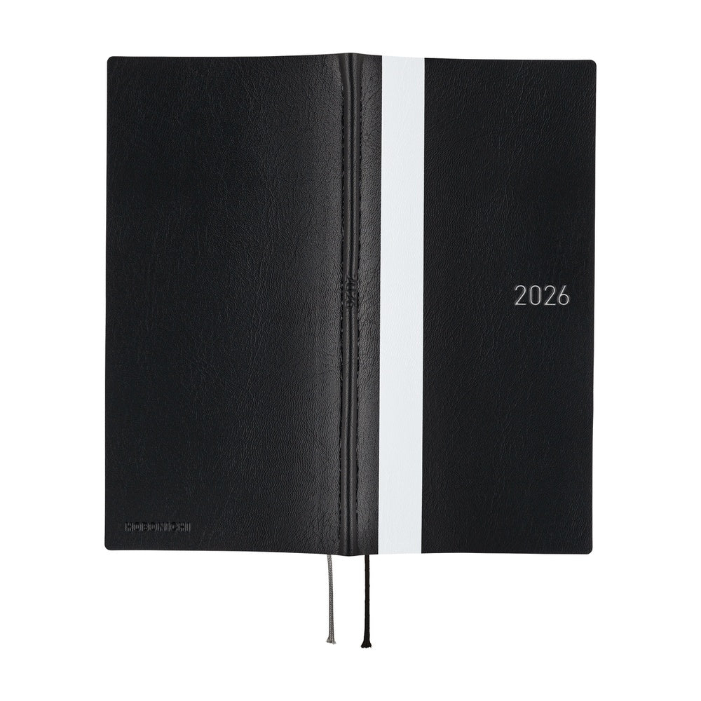 Hobonichi Weeks English Tall & Slim White Line- Black