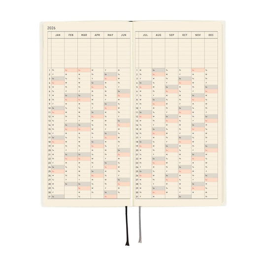 Hobonichi Weeks English Tall & Slim White Line- Ivory