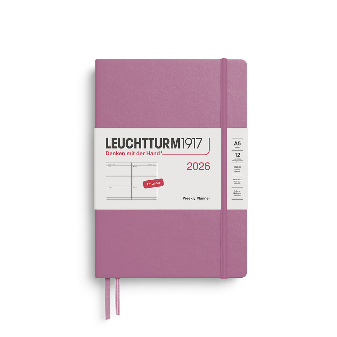 Leuchtturm1917 A5 Weekly Planner Medium 2026 - Dusty Rose