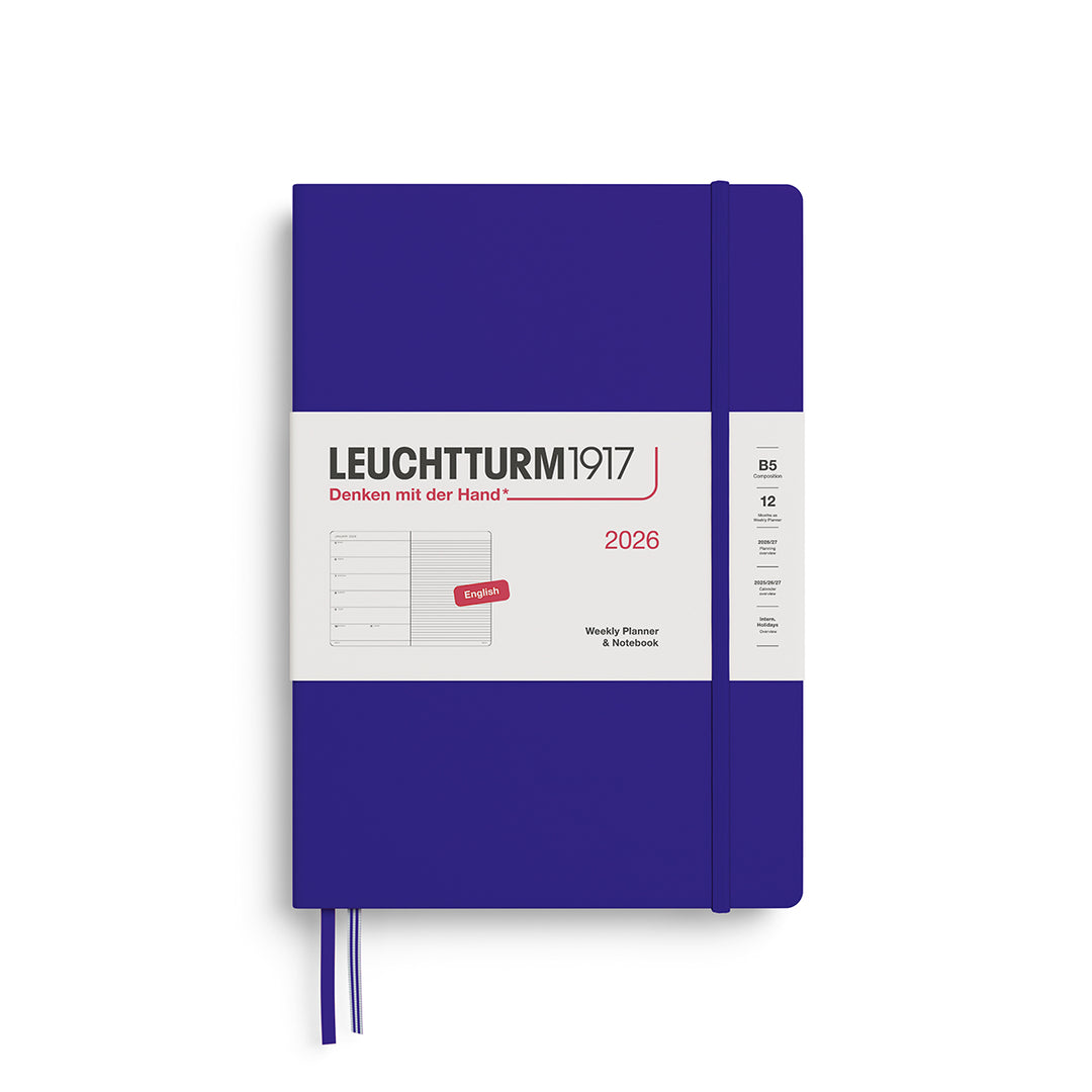 Leuchtturm1917 B5 Weekly Planner & Notebook Composition 2026 - Ink