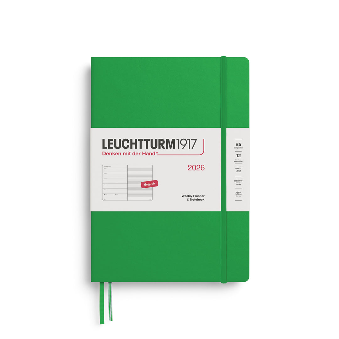 Leuchtturm1917 B5 Weekly Planner & Notebook Composition 2026 - Spring Leaf