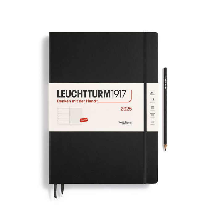 Leuchtturm1917 Weekly Planner and Notebook 2025 - 12 Month - English Master A4+