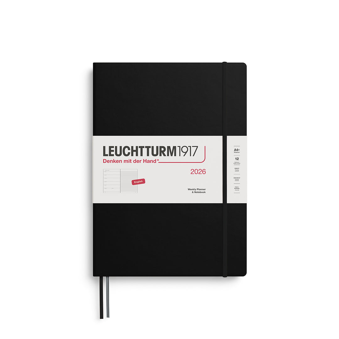 Leuchtturm1917 A4+ Weekly Planner &amp; Notebook Master 2026 - Black