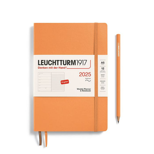 Leuchtturm1917 Weekly Planner and Notebook 2025 - 12 Month - English Medium A5