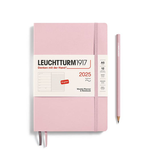Leuchtturm1917 Weekly Planner and Notebook 2025 - 12 Month - English Medium A5