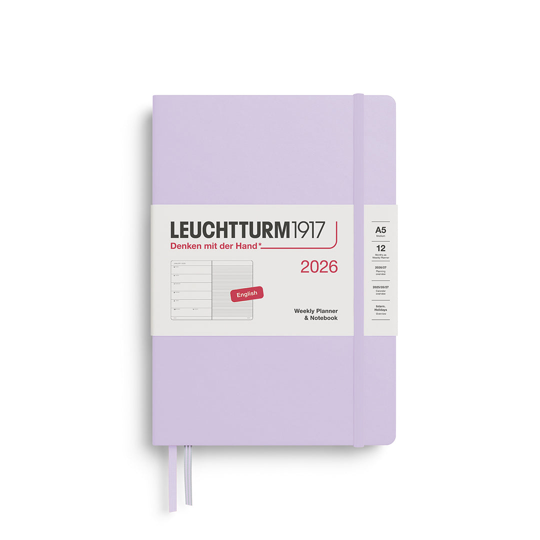 Leuchtturm1917 A5 Weekly Planner & Notebook Medium 2026 - Lilac