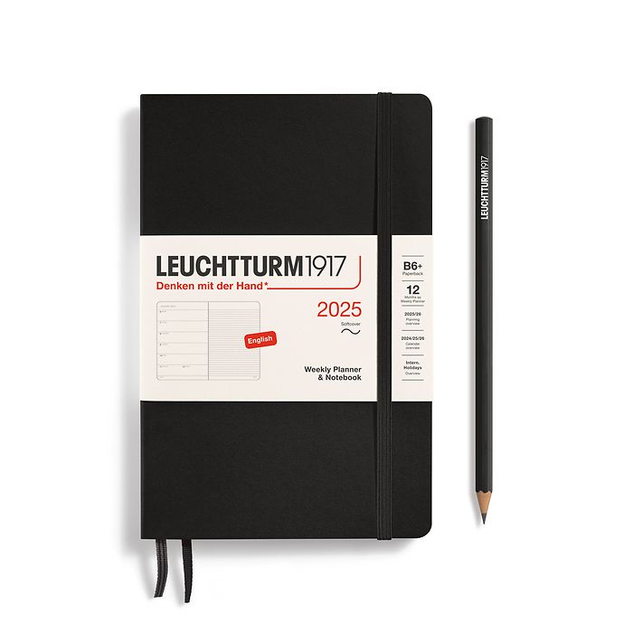 Leuchtturm1917 Weekly Planner and Notebook 2025 - 12 Month - English Medium A5