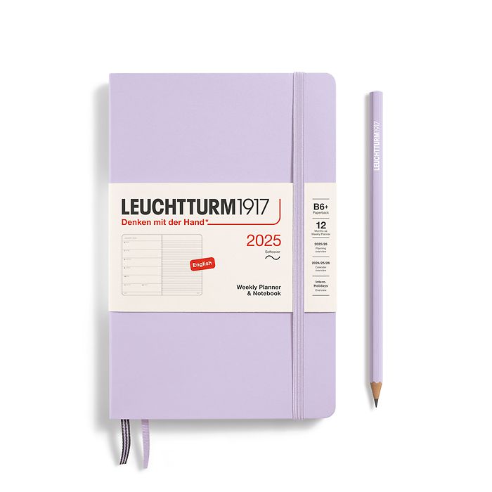 Leuchtturm1917 Softcover Weekly Planner and Notebook 2025 - 12 Month - English Paperback B6+