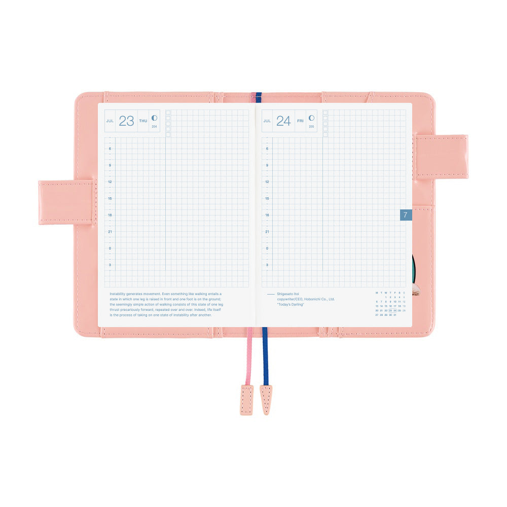 Hobonichi A6 Cover Candy Stripper:- Random Dog &amp; Cat (Pink)