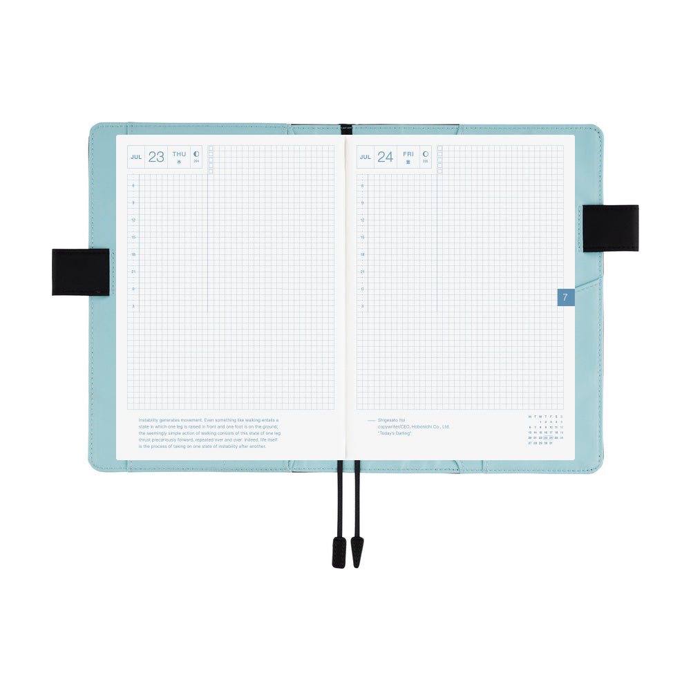 Hobonichi A5 Cover- Black x Clear Blue