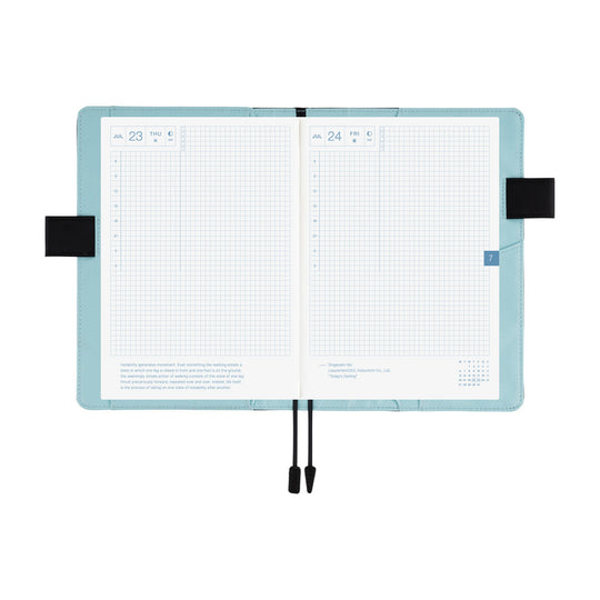 Hobonichi A5 Cover- Black x Clear Blue