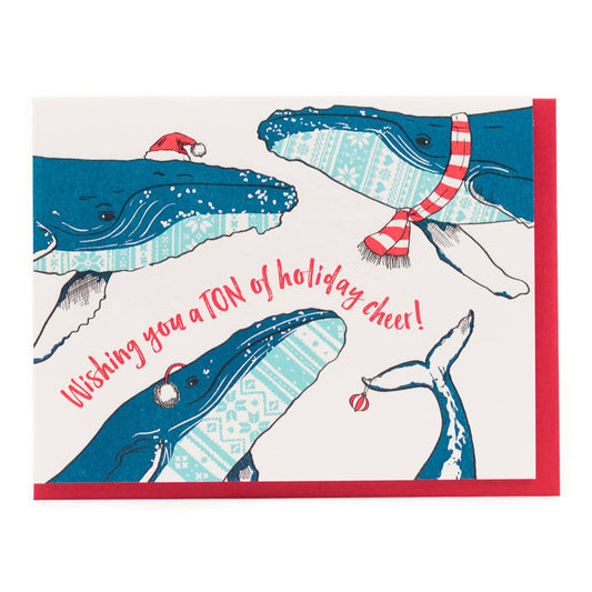 Holiday Sweater Whales Card: Box Set of 6 Cards