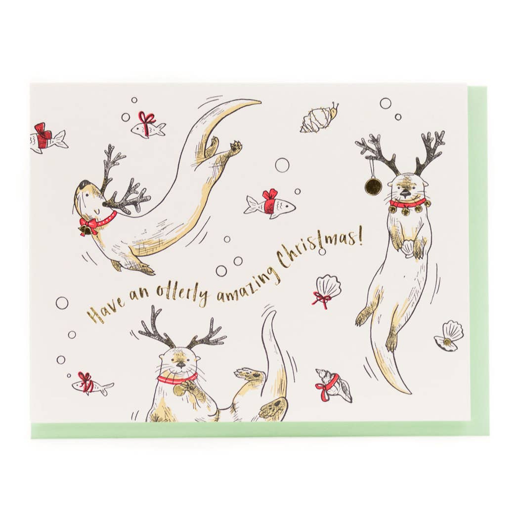 Holiday Otters Card: Box Set of 6 Cards