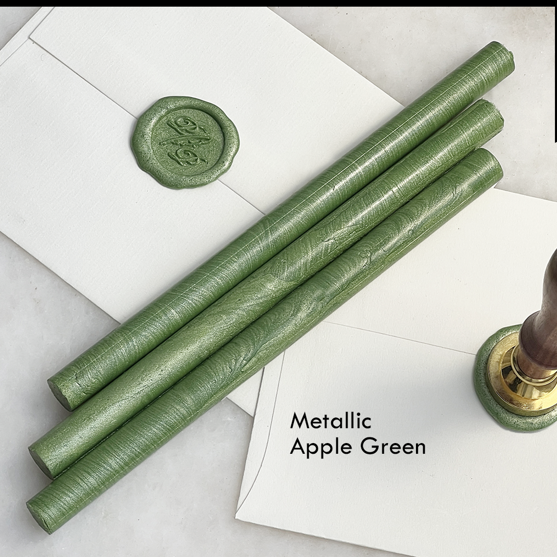 French Sealing Wax ~ Best Quality 7" ~ Unbreakable Mail Safe: Metallic apple green