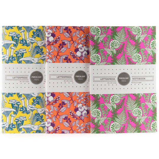 Forest Foraging Series: Set of 3 Assorted Pocket Notebooks: Plain Pages