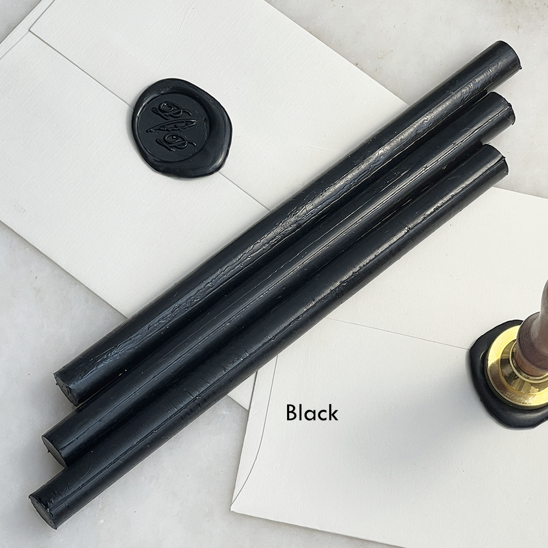 French Sealing Wax ~ Best Quality 7" ~ Unbreakable Mail Safe: Black