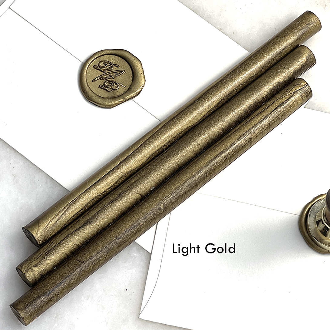 French Sealing Wax ~ Best Quality 7" ~ Unbreakable Mail Safe: Light gold